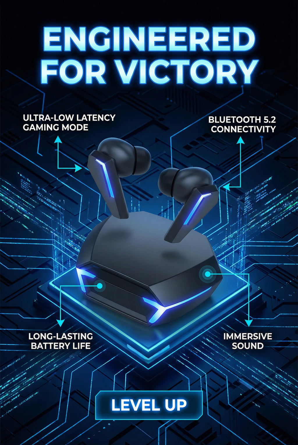 M10 Gaming Bluetooth Headset with RGB Breathing Light